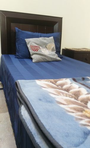 Customer photo review of Behrens Blue-Bed Sheet Set-Satin Stripe
