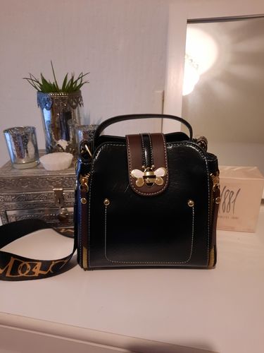 Customer photo review of Chic Bumblebee Two Toned Vegan Leather Handbag - 5 Colours