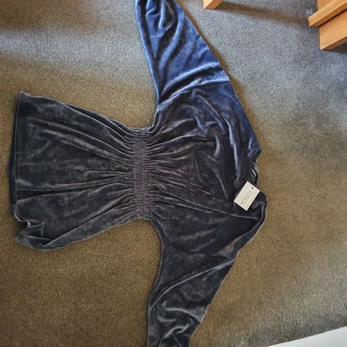 Customer photo review of Velvet Oversize Skater Dress - BLUE - A170