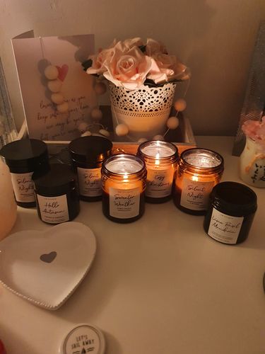 Customer photo review of "Festive treats" - natural candle trio
