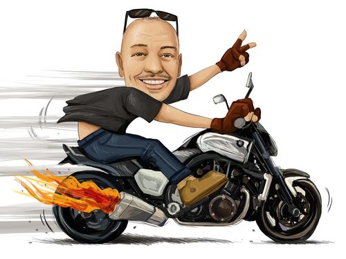 Customer photo review of Caricature dessinée à la main