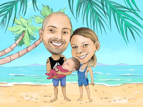 Customer photo review of Caricature dessinée à la main