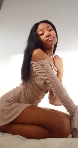 Customer photo review of Off shoulder long flare sleeve short dress