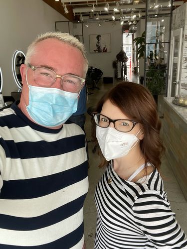 Customer photo review of Heavyweight Cotton Wide Striped T-Shirt