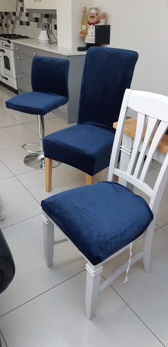 Customer photo review of Cabrexa Velvet Long Back Chair Covers