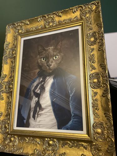 Customer photo review of The Blue Boy - Custom Vintage Pet Portrait