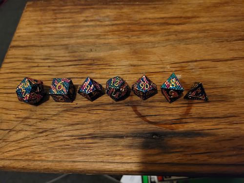 Customer photo review of Mystic Dragonscale Metal Dnd Dice Set