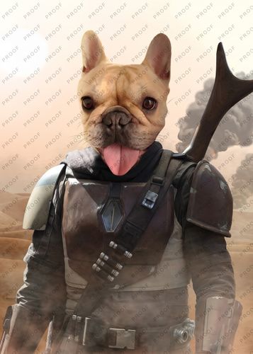Customer photo review of The Mando – Custom Pet Canvas