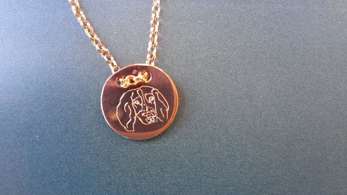 Customer photo review of Rosé Gold Dipped Lineart Love Halskette