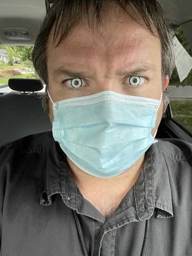 Customer photo review of PRIMAL® Rx Zombie II - White Prescription Halloween contact Lenses