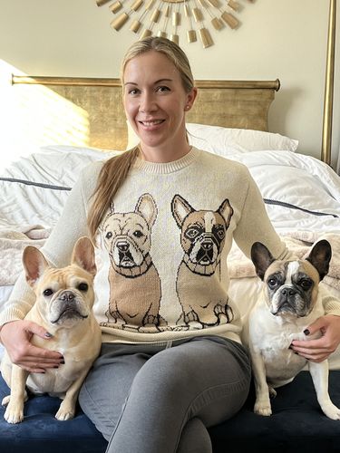 Customer photo review of Dog Wearing Sweater - Custom Knitted Sweater