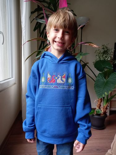 Мими Н. review of Детска блуза с качулка - с шевица "Петли" image 1 out of 1