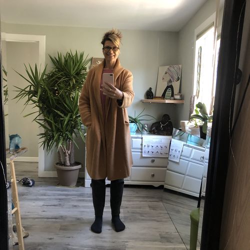 Customer photo review of Lovestitch Coatigan (Navy)