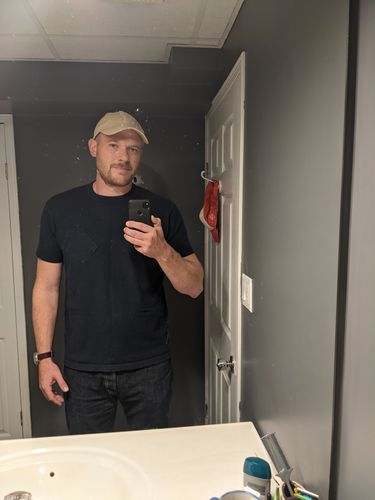 Customer photo review of One Pocket Tubular T-Shirt - Navy