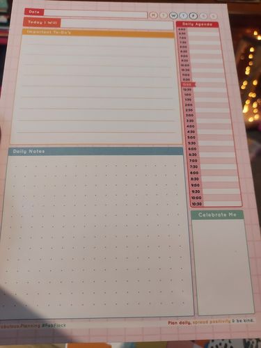 Customer photo review of Pink Grid A5 Daily Agenda Pad