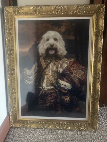 Customer photo review of The Hunter - Custom Vintage Pet Portrait