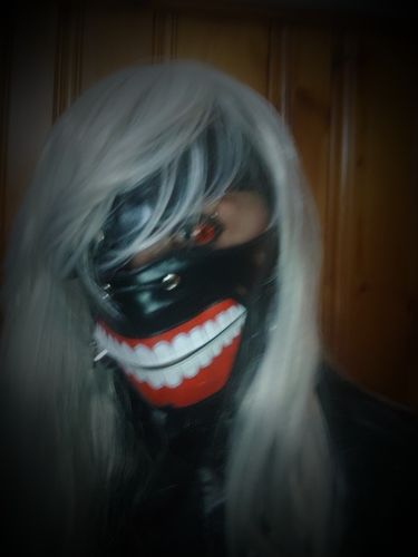 Customer photo review of Jigsaw Black And Red Sclera Lenses