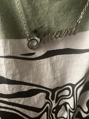 Customer photo review of Amor Name Necklace