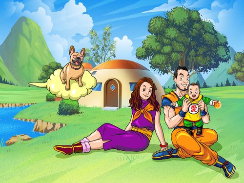 Customer photo review of Caricature cartoon dessinée à la main: En mode manga