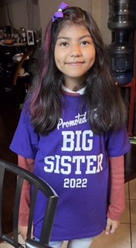 Customer photo review of Promoted to Big Sister 2022 on Kids T-Shirt