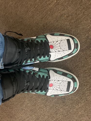 Customer photo review of Tanjiro Water Breathing Sneakers Custom Demon Slayer Anime Shoes