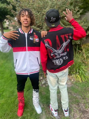 Customer photo review of Moto Strike Down Denim (Jet Black-Red-White)