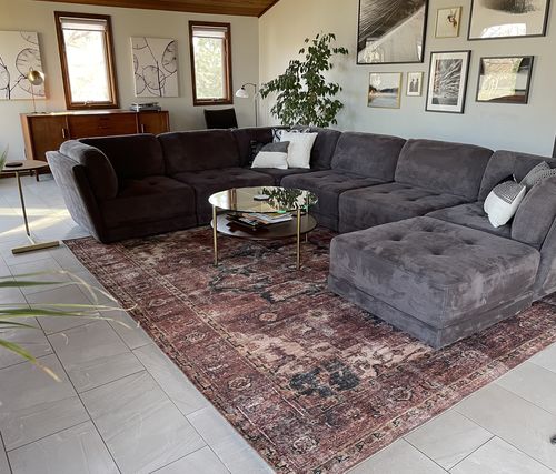 Customer photo review of Distressed Vintage Cezanne Terracotta Area Rug