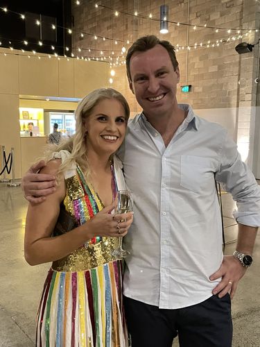 Customer photo review of The Rainbow Sunset Dress - MADE TO ORDER