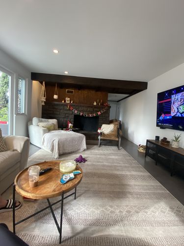 Customer photo review of Mojave Lines Desert Beige Rug
