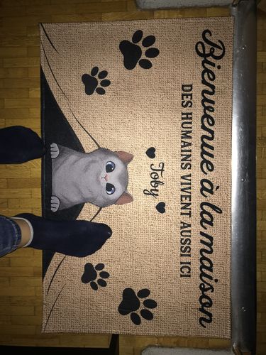 Customer photo review of Tapis Personnalisé "Bienvenue à la maison"
