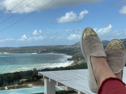 Avis photo d'un client sur Chausson femme laine, beige rose poudré