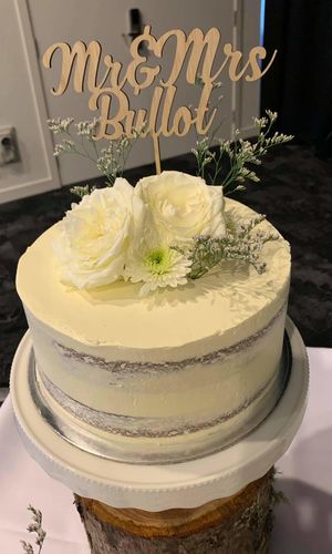 Customer photo review of Personalised Wedding Cake Topper