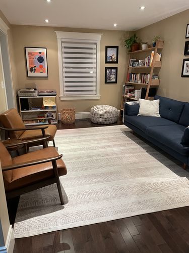 Customer photo review of Mojave Lines Desert Beige Rug