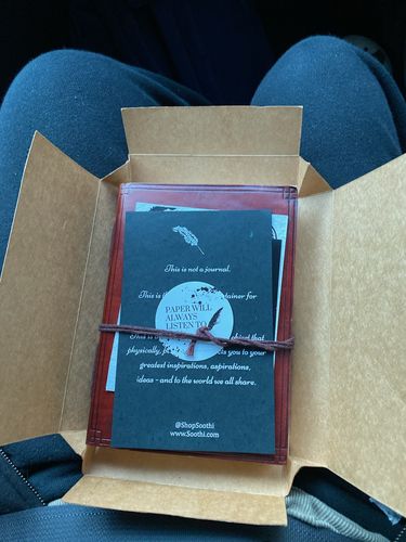 Customer photo review of She Persisted Quote Leather Journal - 7x5