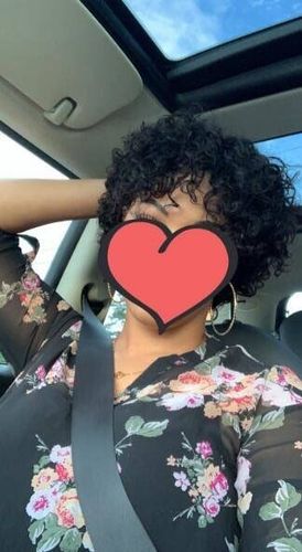 Customer photo review of Short Pixie Curly Lace Wig