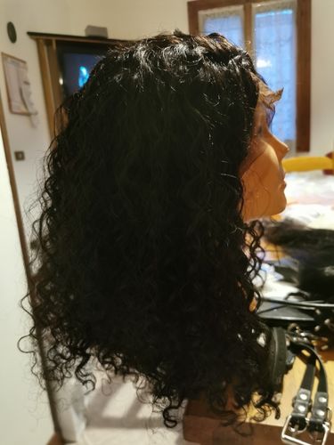 Customer photo review of 13x4 Curly Lace frontal Wig 180% density