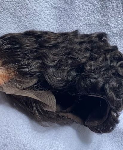 Customer photo review of Short Pixie Curly Lace Wig