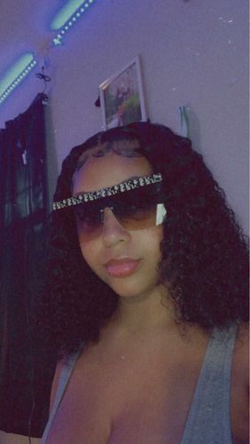 Customer photo review of 13x4 Curly Lace frontal Wig 180% density