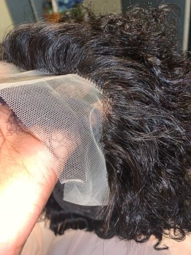 Customer photo review of Short Pixie Curly Lace Wig