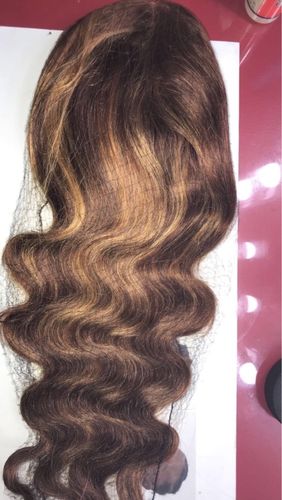 Customer photo review of Ombre Blonde Highlights 13×4 HD Transparent Lace