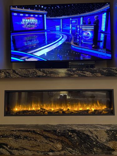 Customer photo review of Dynasty Harmony 64'' Built-In Linear Electric Fireplace - BEF Series
