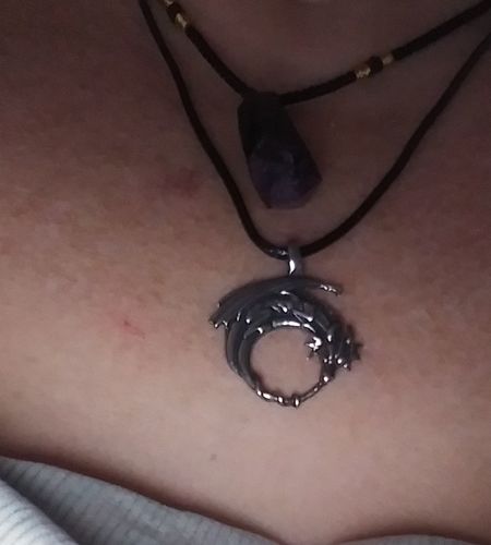 Customer photo review of The Eternal Moon Guardian Necklace