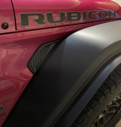 Customer photo review of Rubicon hood vinyl decal set for 2019-2021 Jeep Wrangler