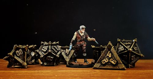 Customer photo review of Forgotten Warrior Dice Metal Dnd Dice Set