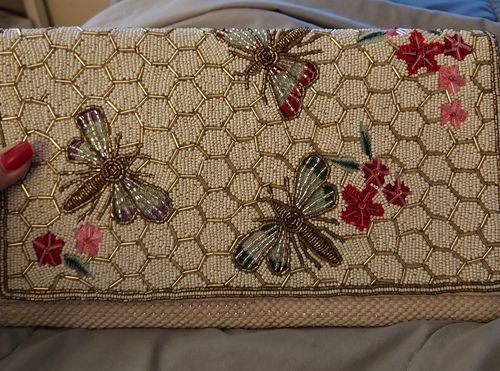 Customer photo review of Rose Garden Golden Bee Clutch