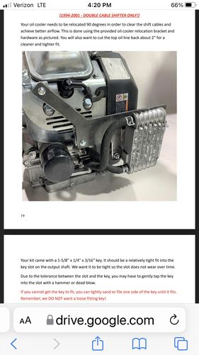 Customer photo review of Oil Cooler Relocation Bracket for Predator 670