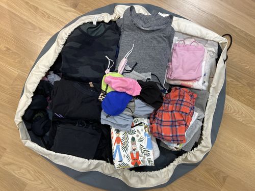 Customer photo review of Large Toy Storage Bag - Seattle Gray