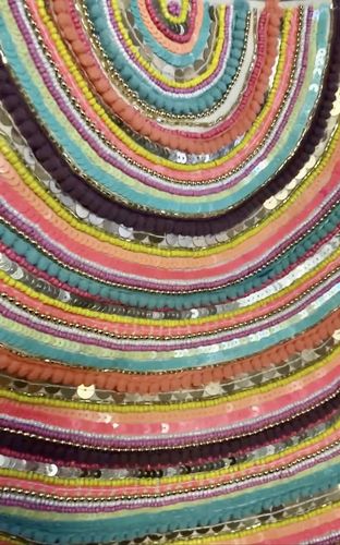 Customer photo review of Vibrant Hand Embellished Rainbow Hand Beaded Tote