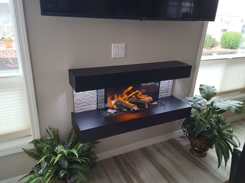 Customer photo review of Electric Modern Evonicfires 44'' Black Wall Mount 3-sided Electric Firepalce - Compton 2
