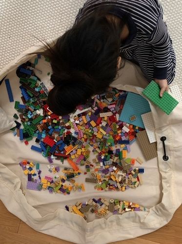 Customer photo review of Large Toy Storage Bag - CREAM CANVAS